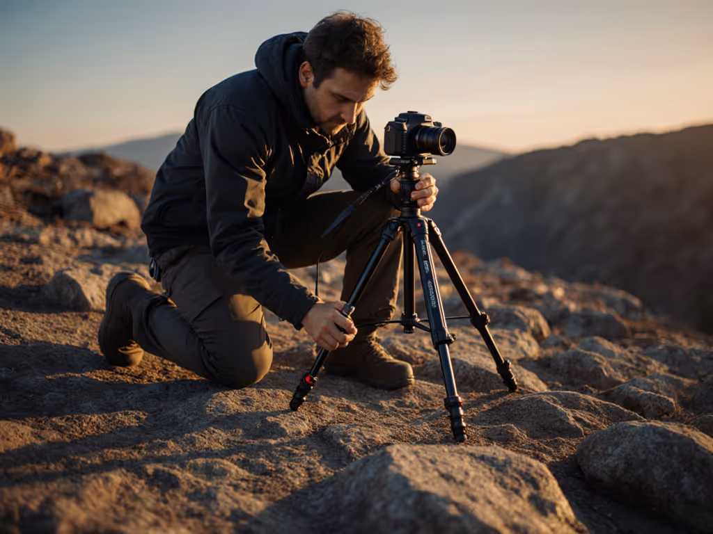 photographer-using-3-step-tripod-setup-on-uneven-ground